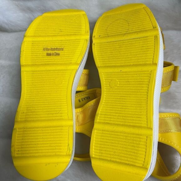 New Pazzle Yellow Triple Hook and Loop Ankle Strap footbed Sneaker Sanda… - Picture 8 of 8
